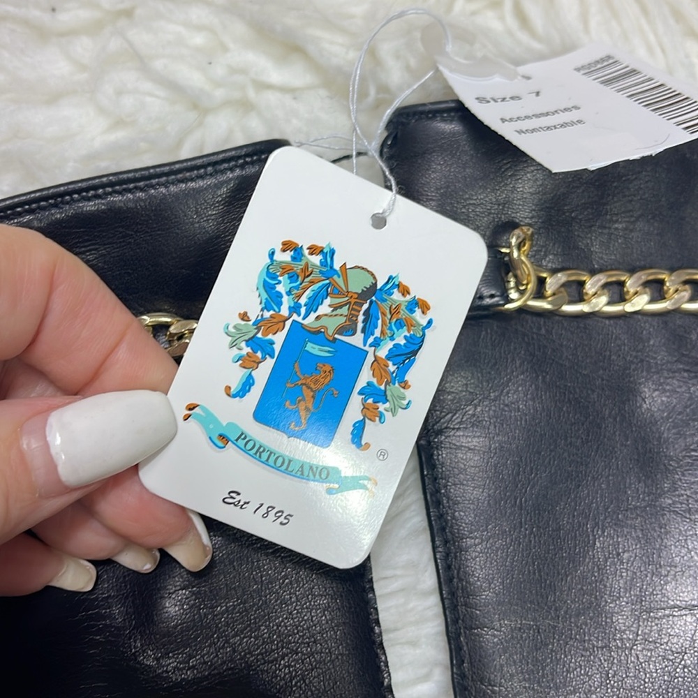 NEW Portolano Black Soft Nappa Leather Gloves with Cashmere Lining - Picture 4 of 9